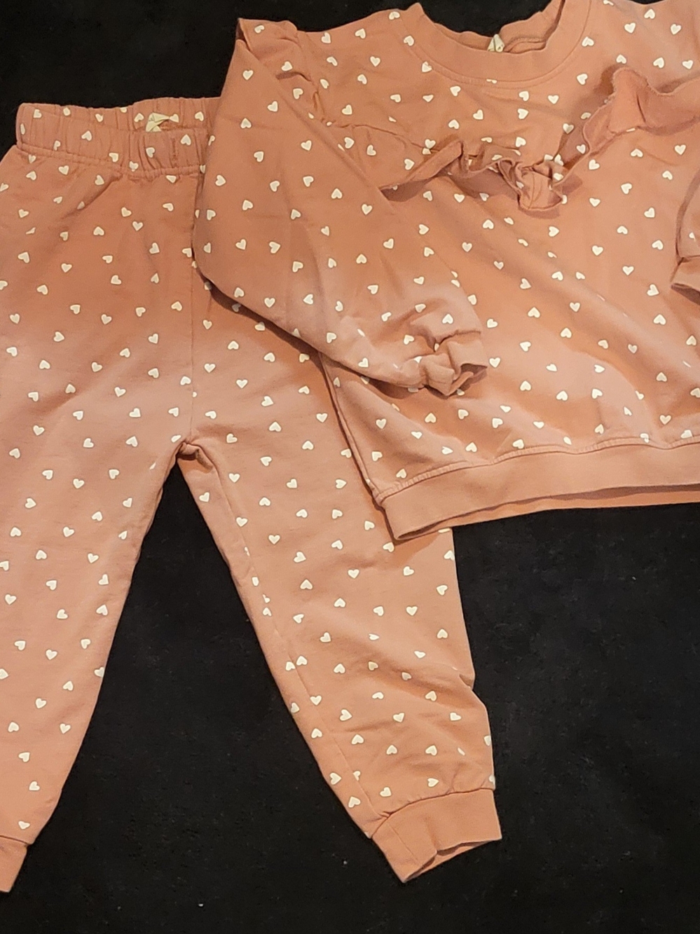 Quincy Mae Mauve Heart Print Sweat Set
